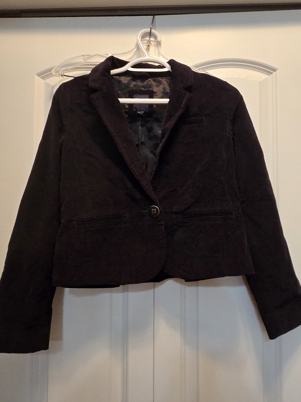 GAP Girl's Black Single-Button Velvet Blazer